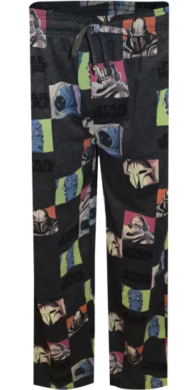 Star Wars Mandalorian Character Blocks Gray Lounge Pant