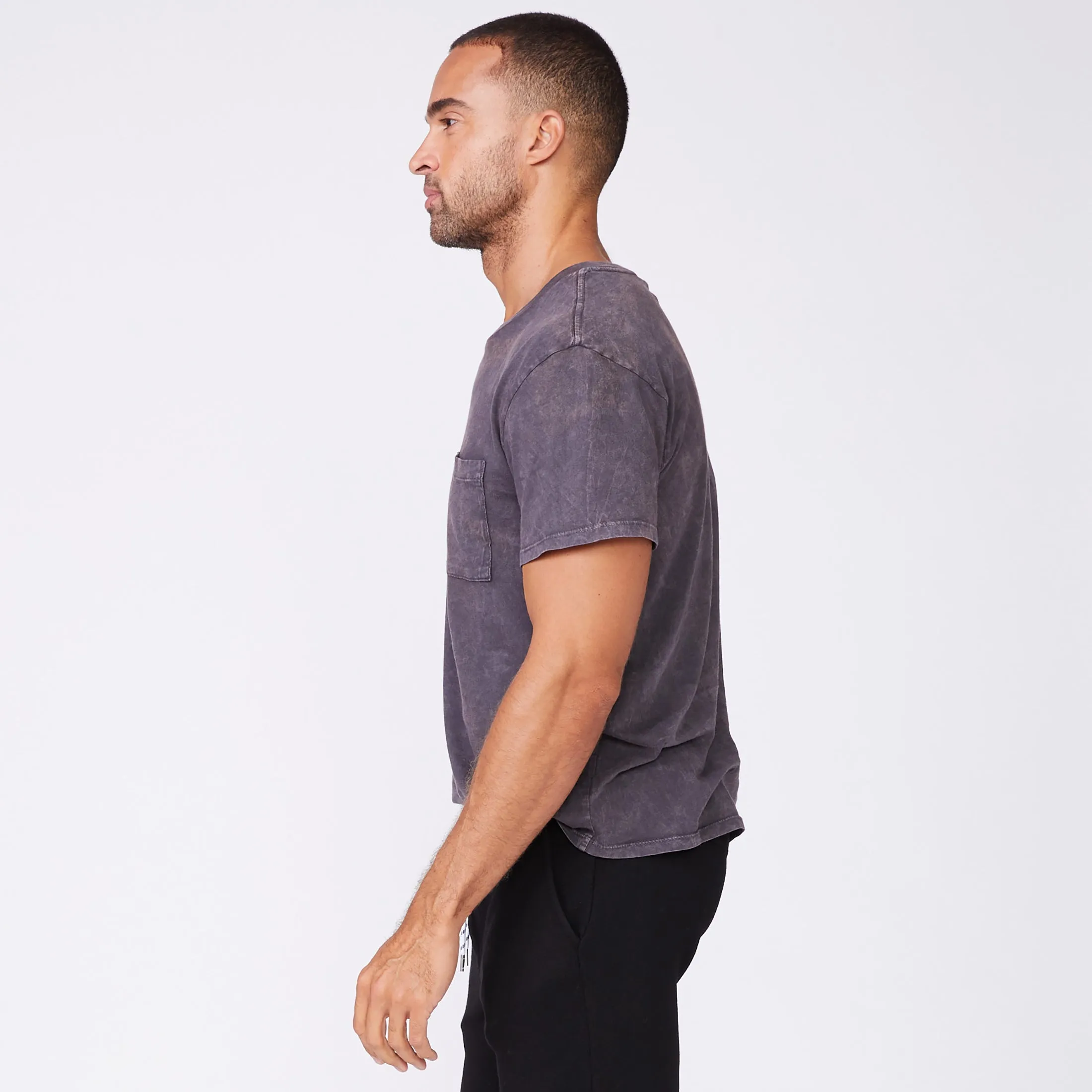 Stone Wash Relaxed Pocket Crew