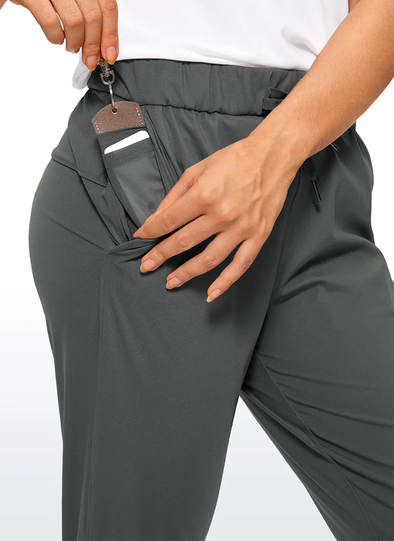 Stretch Drawstring Long Pants with Pockets 31''