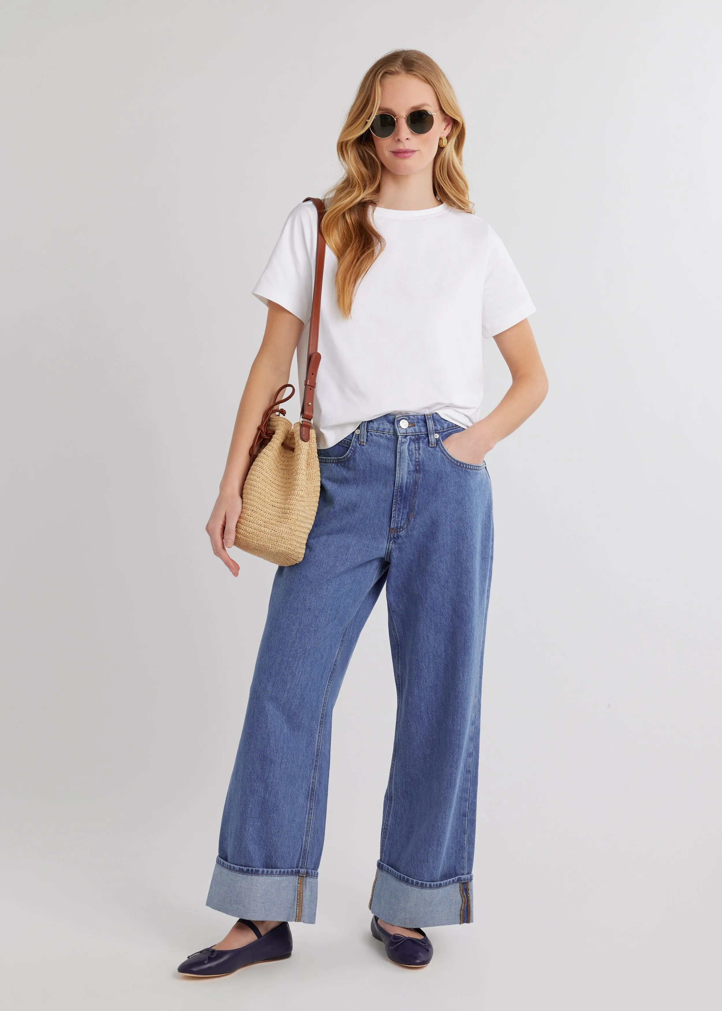 Surfside Crop Tee in Repreve® Stretch (White)