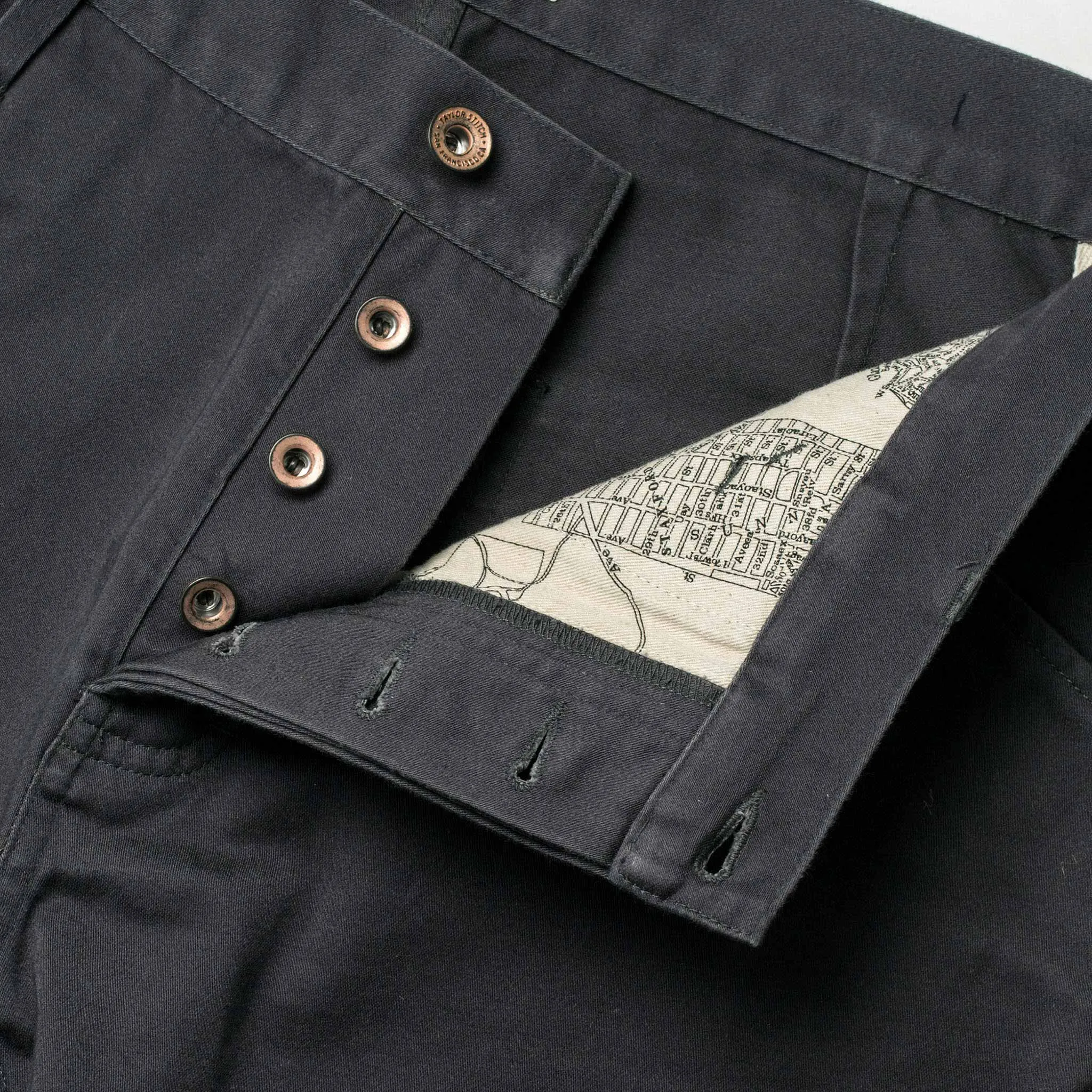 The Camp Pant in Charcoal Reverse Sateen