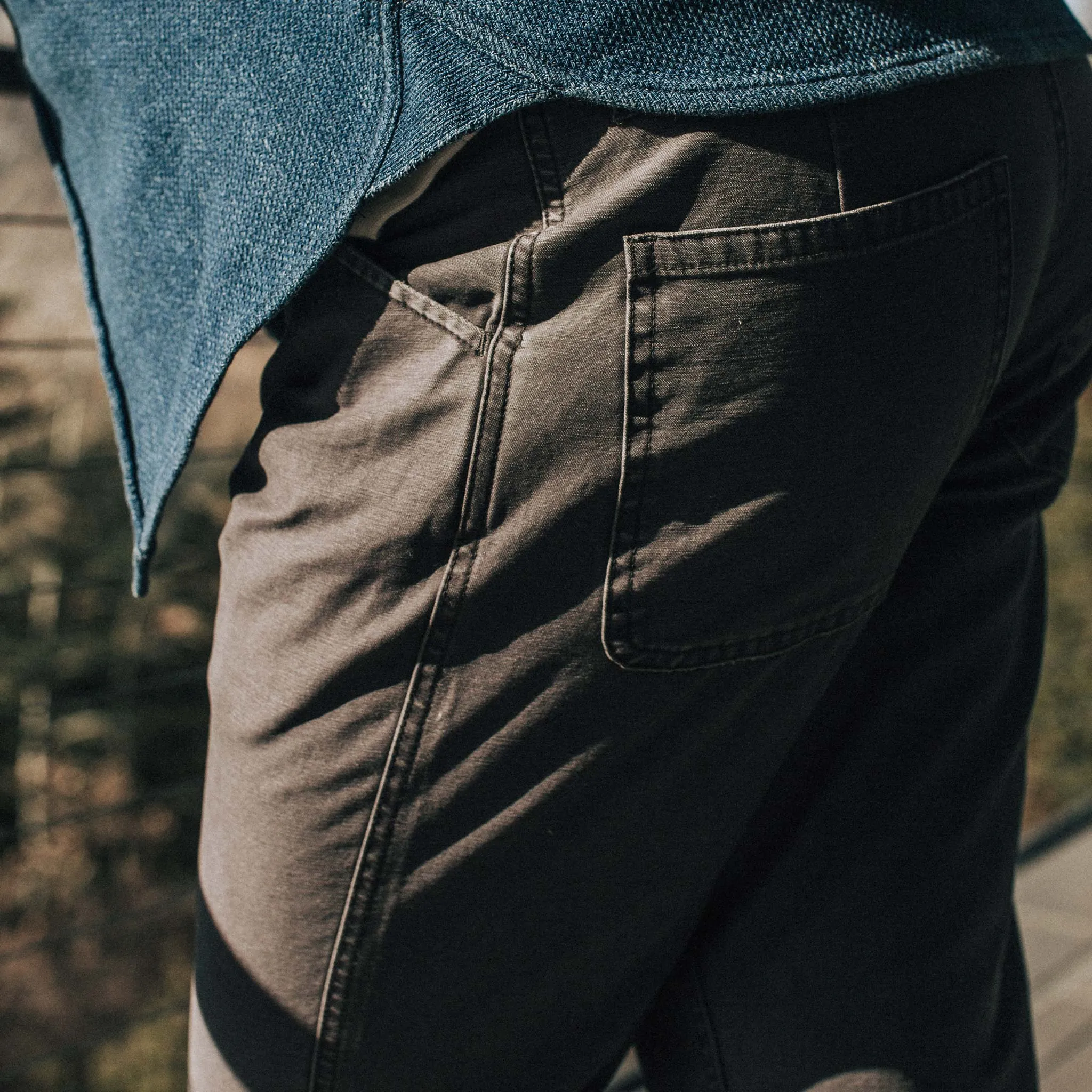 The Camp Pant in Charcoal Reverse Sateen