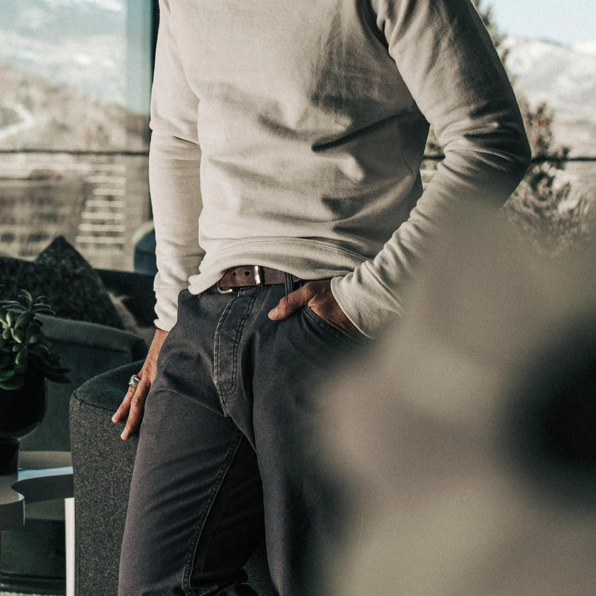 The Camp Pant in Charcoal Reverse Sateen