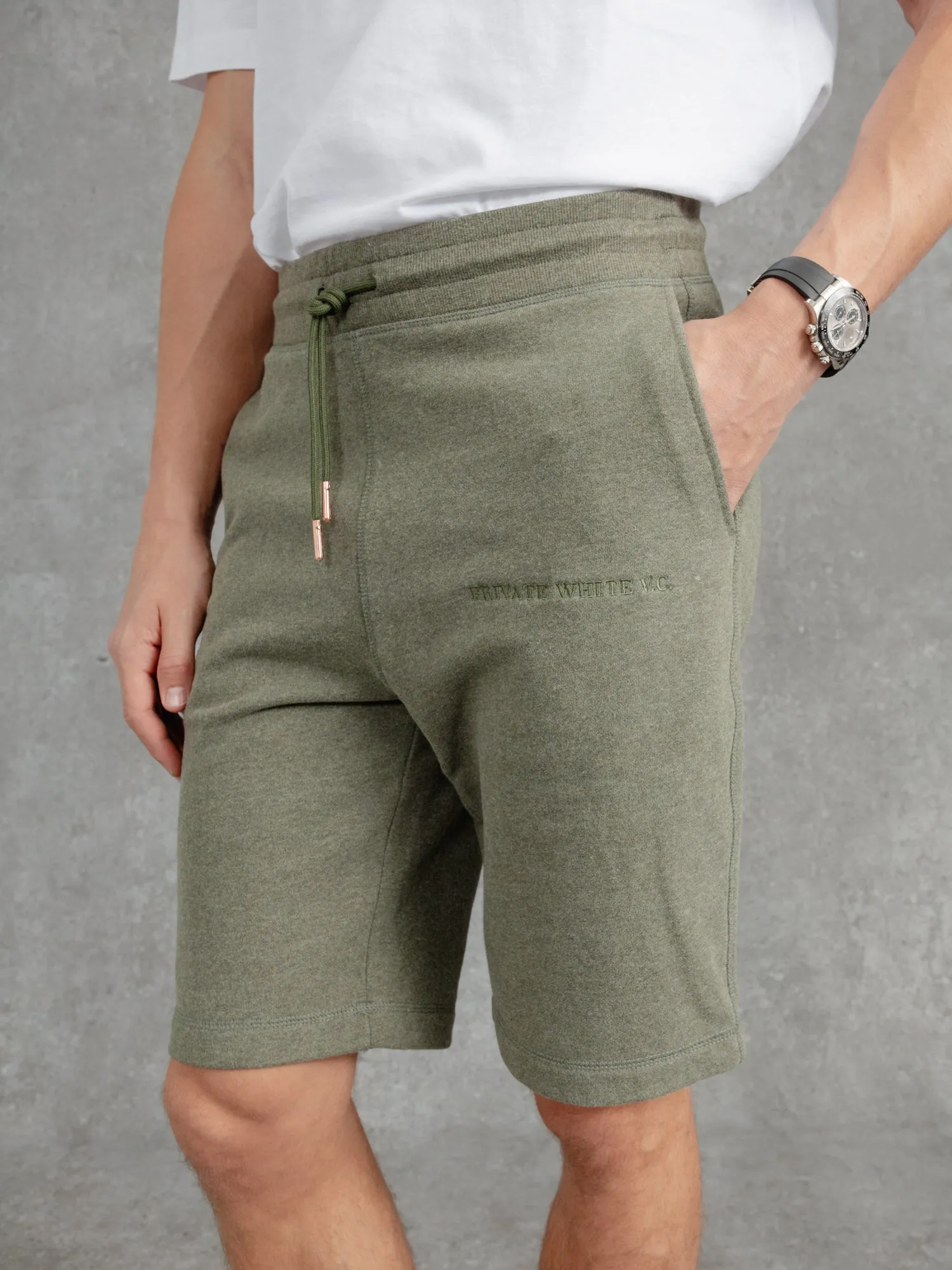 The Embroidered Shorts - Moss Green