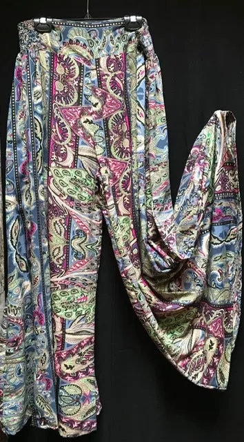 TIENDA HO TR858 SILK V WAIST WIDE LEG PANTS