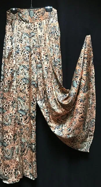 TIENDA HO TR858 SILK V WAIST WIDE LEG PANTS