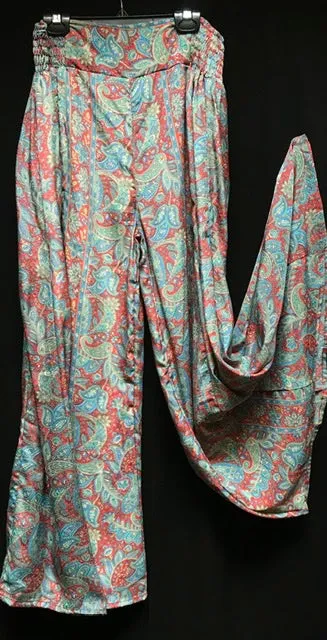 TIENDA HO TR858 SILK V WAIST WIDE LEG PANTS