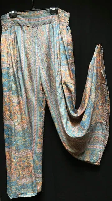 TIENDA HO TR858 SILK V WAIST WIDE LEG PANTS