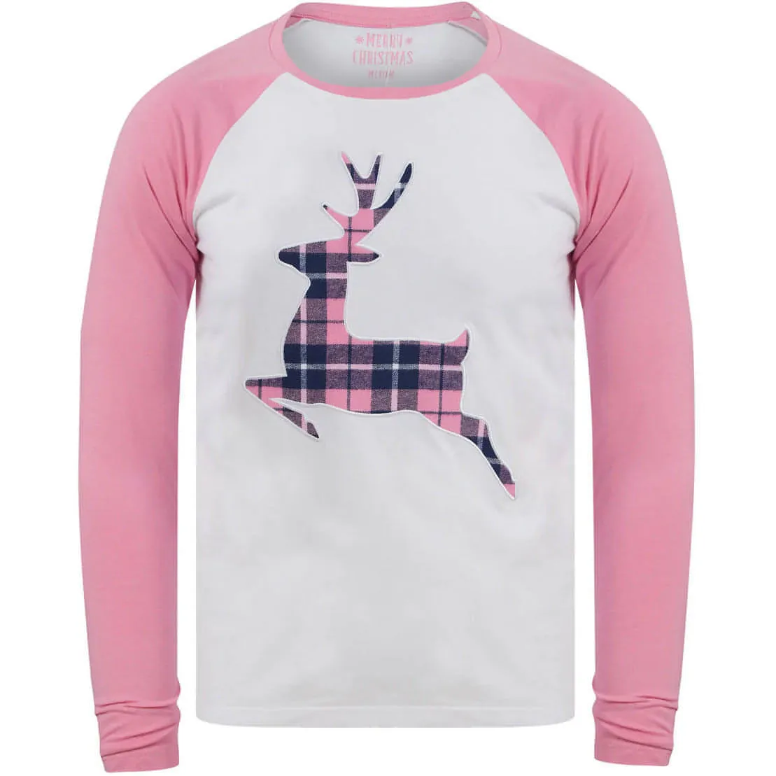 Tokyo Laundry Reindeer 2 Piece Womens Christmas Pyjama Set - Pink