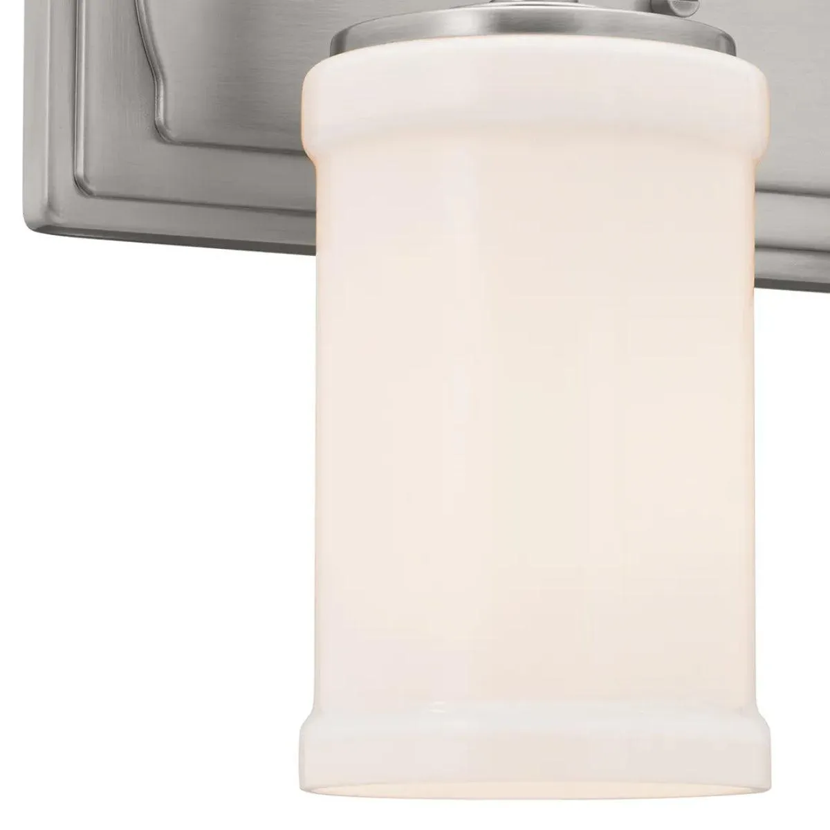Vetivene 15 In 2-Lights Bathroom Vanity Light With Opal Glass, Silver Finish
