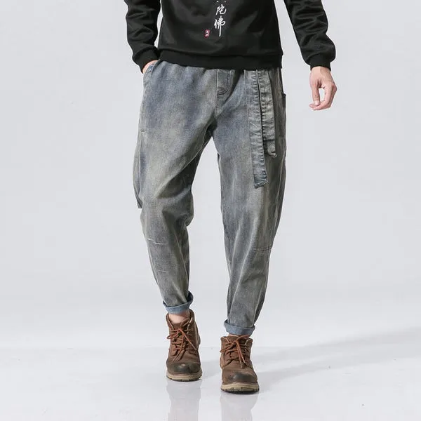 WLS Oleno Harem Denim Pants Dirty blue