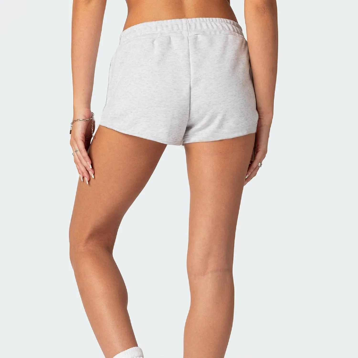 Women Low Rise Sweat Shorts Casual Y2k Drawstring Low Waisted Athletic Shorts Summer Cute Lounge Running Shorts