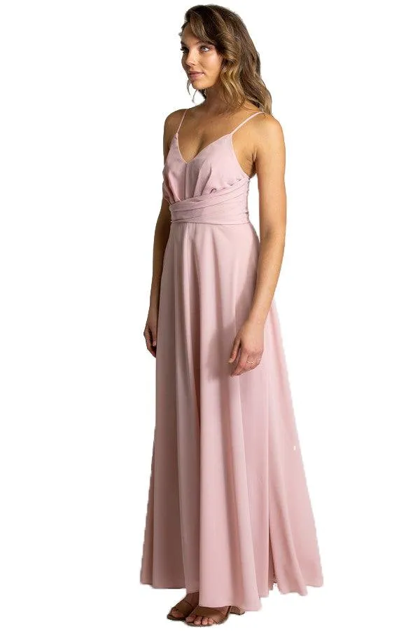 Women’s Blush Maxi Dress with Drape Front Detail