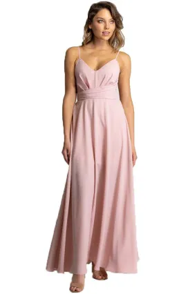 Women’s Blush Maxi Dress with Drape Front Detail
