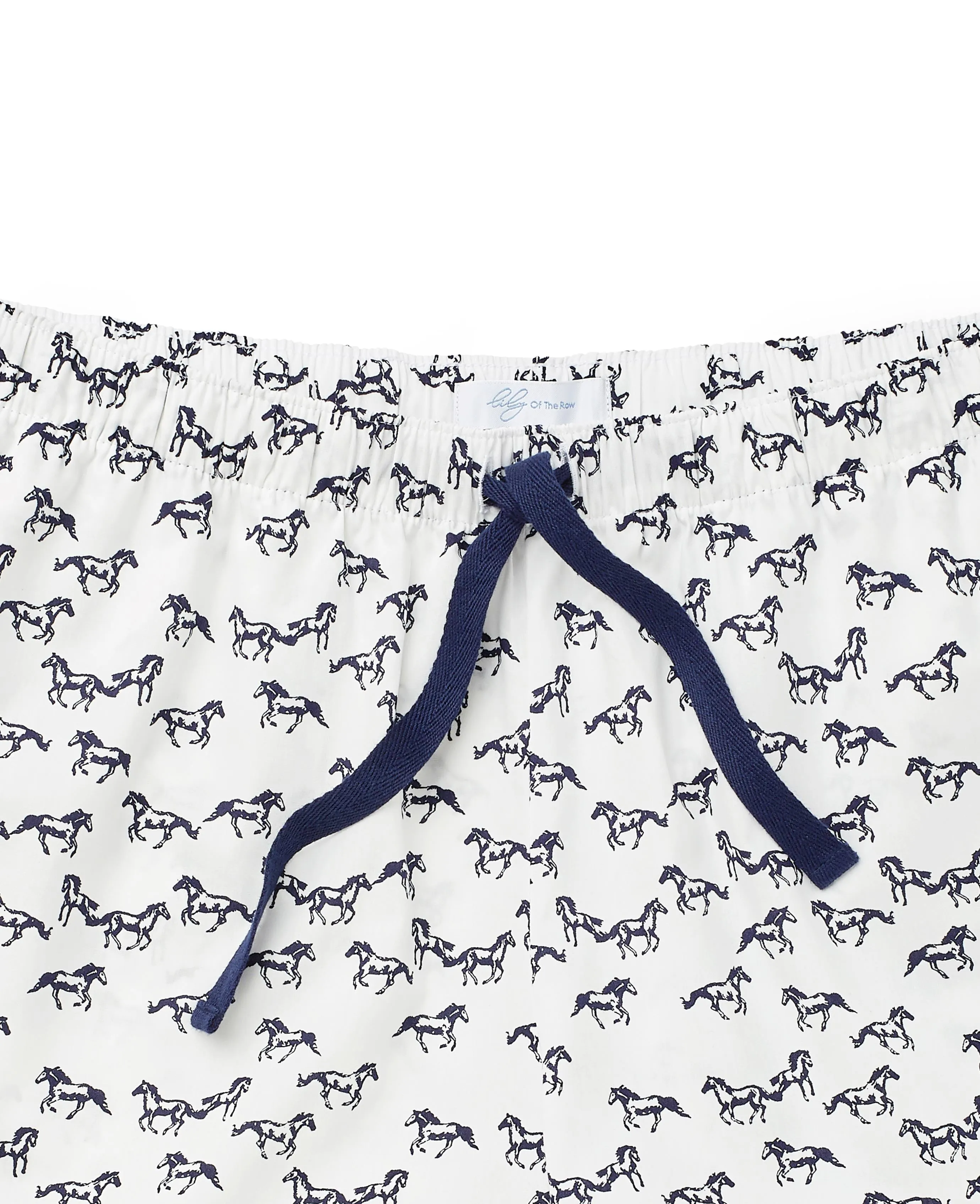 Women's Navy White Horse Print Lounge Shorts