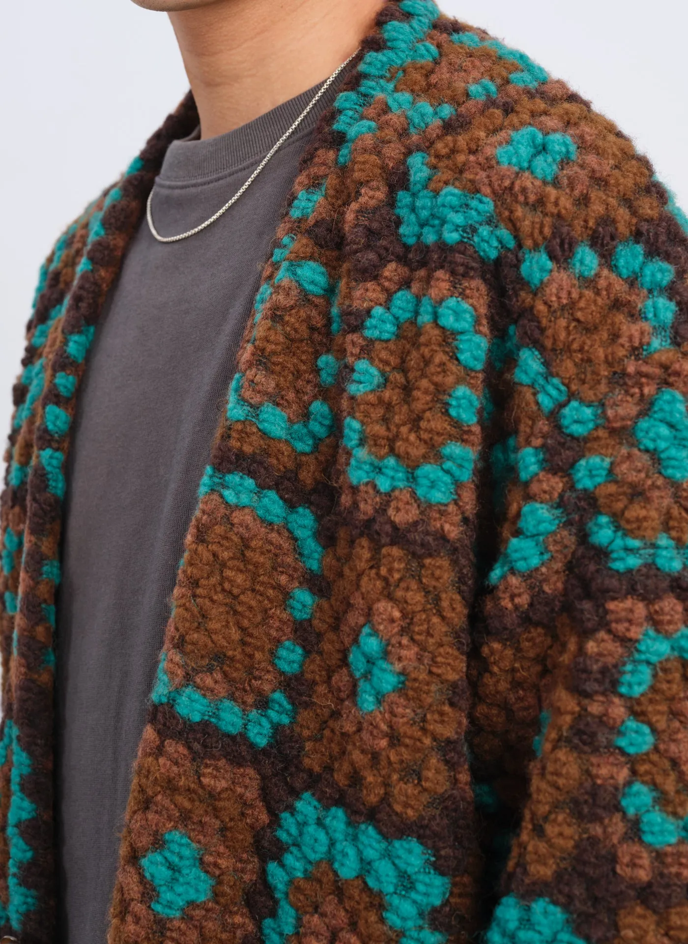 Wool Polyester Crochet Cardigan